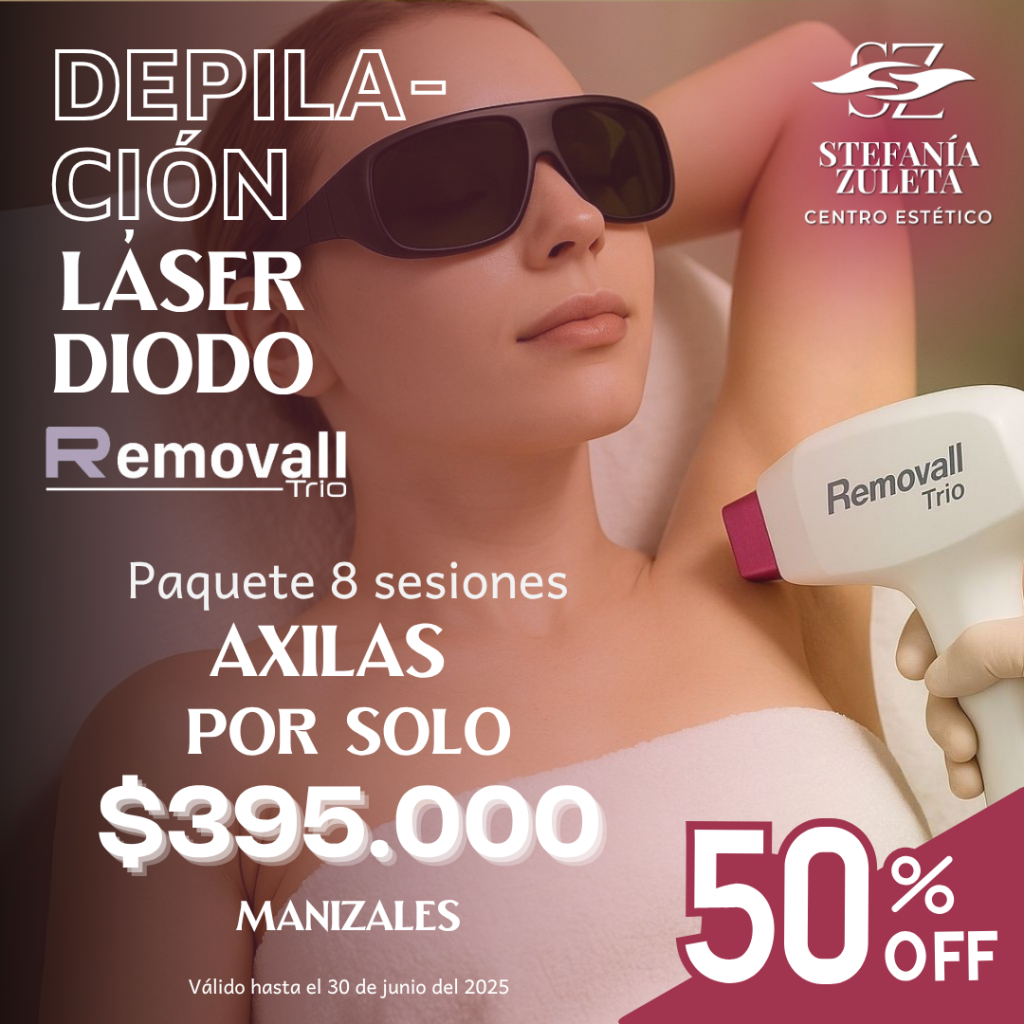 Depilación láser diodo Stefania Zuleta axilas